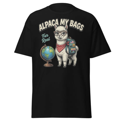 Alpaca My Bags T-Shirt – Funny Travel Pun Tee - Black - TeeRipple