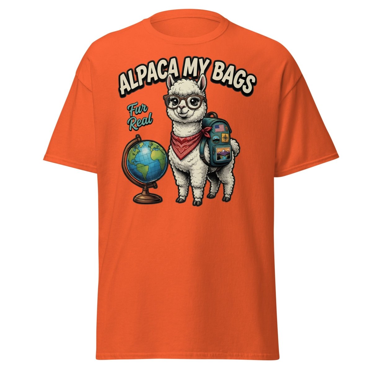 Alpaca My Bags T-Shirt – Funny Travel Pun Tee - Orange - TeeRipple
