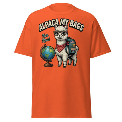 Alpaca My Bags T-Shirt – Funny Travel Pun Tee - Orange - TeeRipple