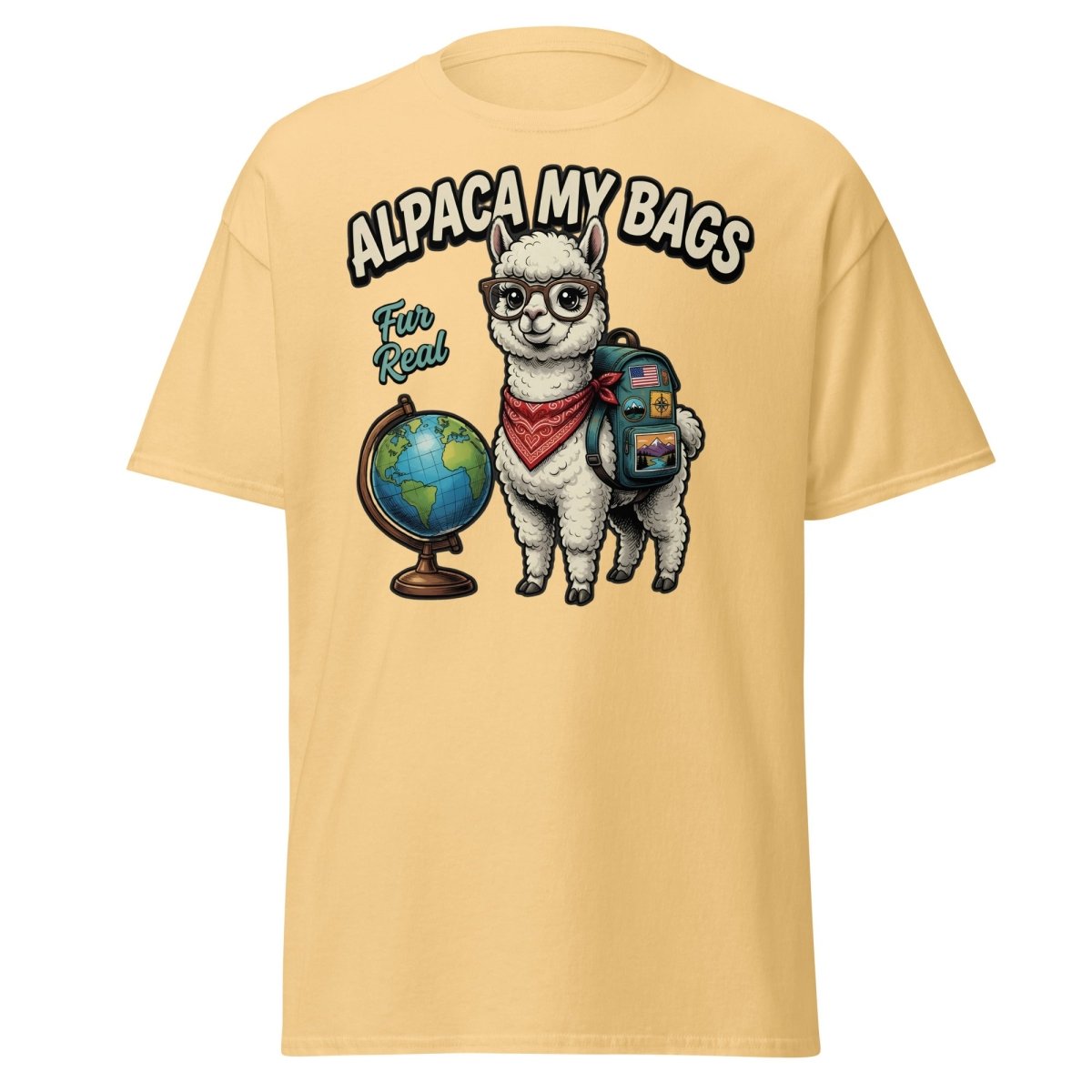 Alpaca My Bags T-Shirt – Funny Travel Pun Tee - Yellow Haze - TeeRipple