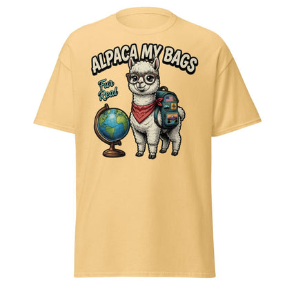 Alpaca My Bags T-Shirt – Funny Travel Pun Tee - Yellow Haze - TeeRipple