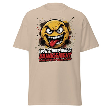 Anger Management Funny T-Shirt – Sarcastic Emoji Tee - Sand - TeeRipple
