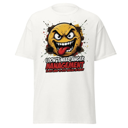 Anger Management Funny T-Shirt – Sarcastic Emoji Tee - White - TeeRipple