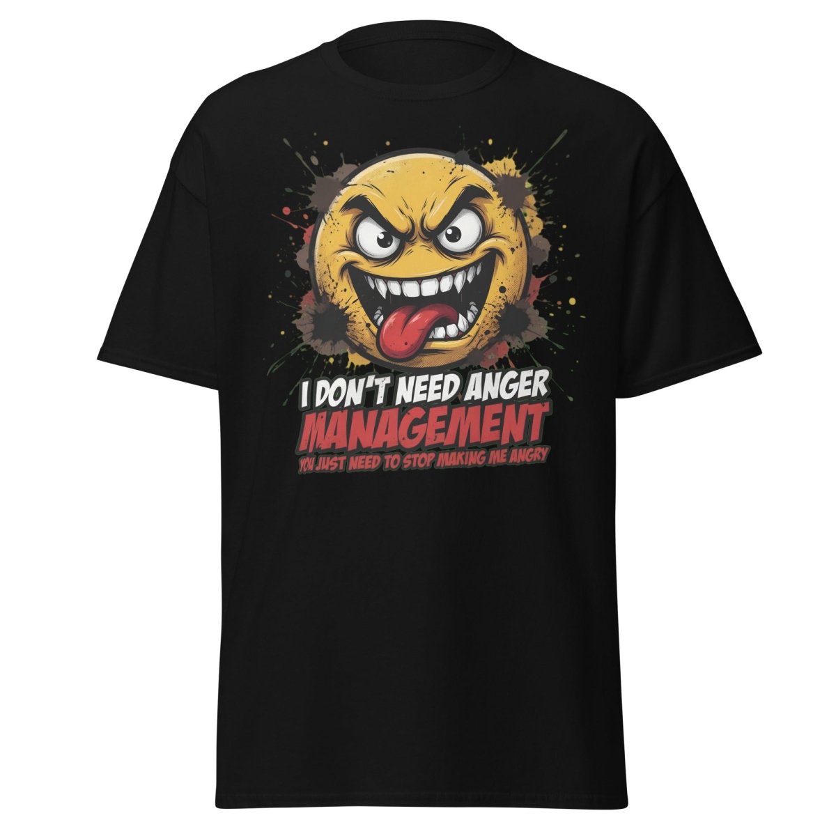 Anger Management Funny T-Shirt – Sarcastic Emoji Tee - Black - TeeRipple