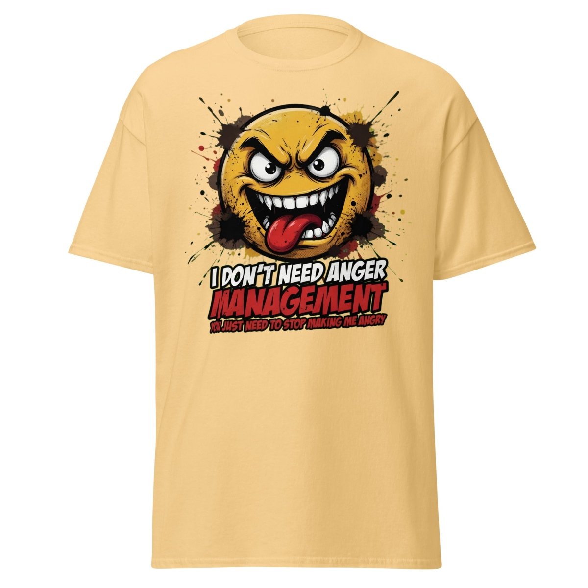 Anger Management Funny T-Shirt – Sarcastic Emoji Tee - Yellow Haze - TeeRipple