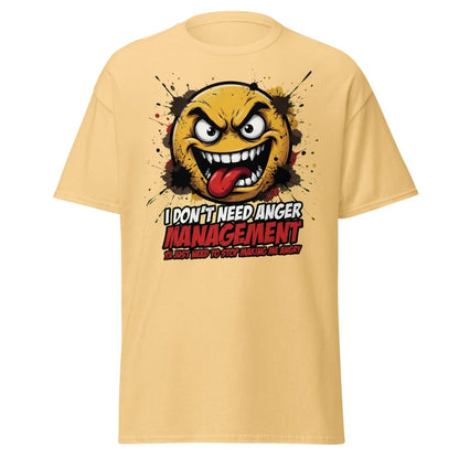 Anger Management Funny T-Shirt – Sarcastic Emoji Tee - Yellow Haze - TeeRipple