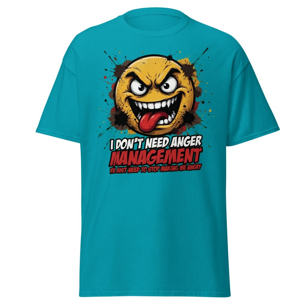 Anger Management Funny T-Shirt – Sarcastic Emoji Tee - Tropical Blue - TeeRipple
