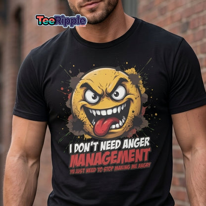 Anger Management Funny T-Shirt – Sarcastic Emoji Tee - Maroon - TeeRipple