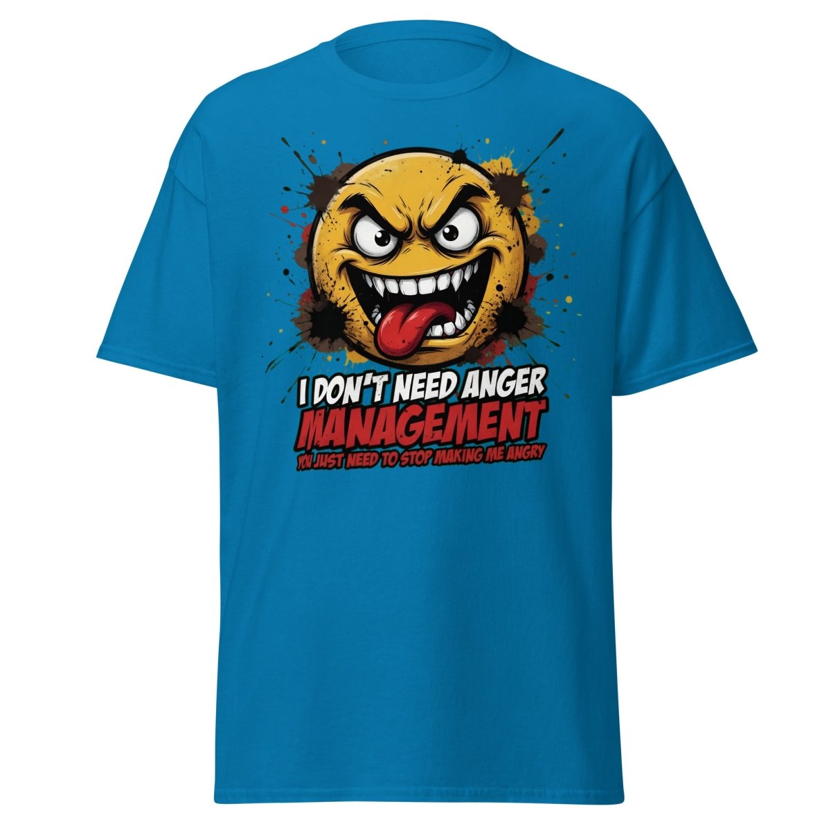 Anger Management Funny T-Shirt – Sarcastic Emoji Tee - Sapphire - TeeRipple