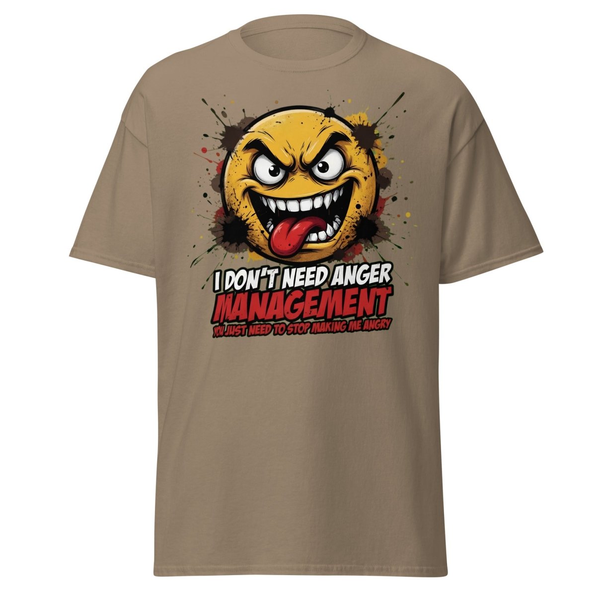 Anger Management Funny T-Shirt – Sarcastic Emoji Tee - Brown Savana - TeeRipple