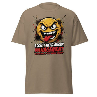 Anger Management Funny T-Shirt – Sarcastic Emoji Tee - Brown Savana - TeeRipple
