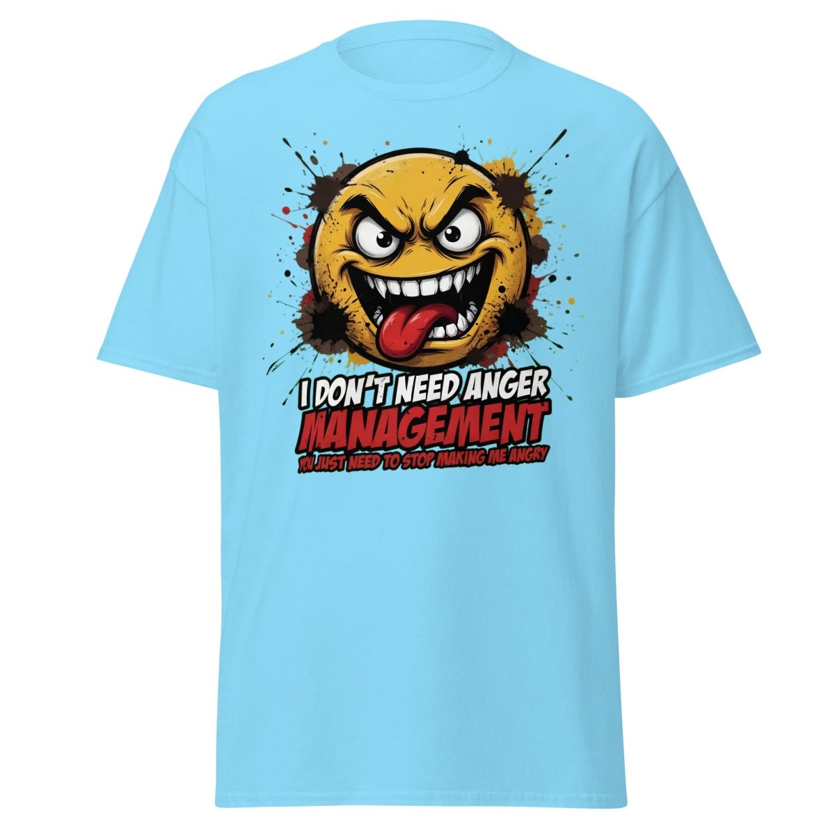 Anger Management Funny T-Shirt – Sarcastic Emoji Tee - Sky - TeeRipple