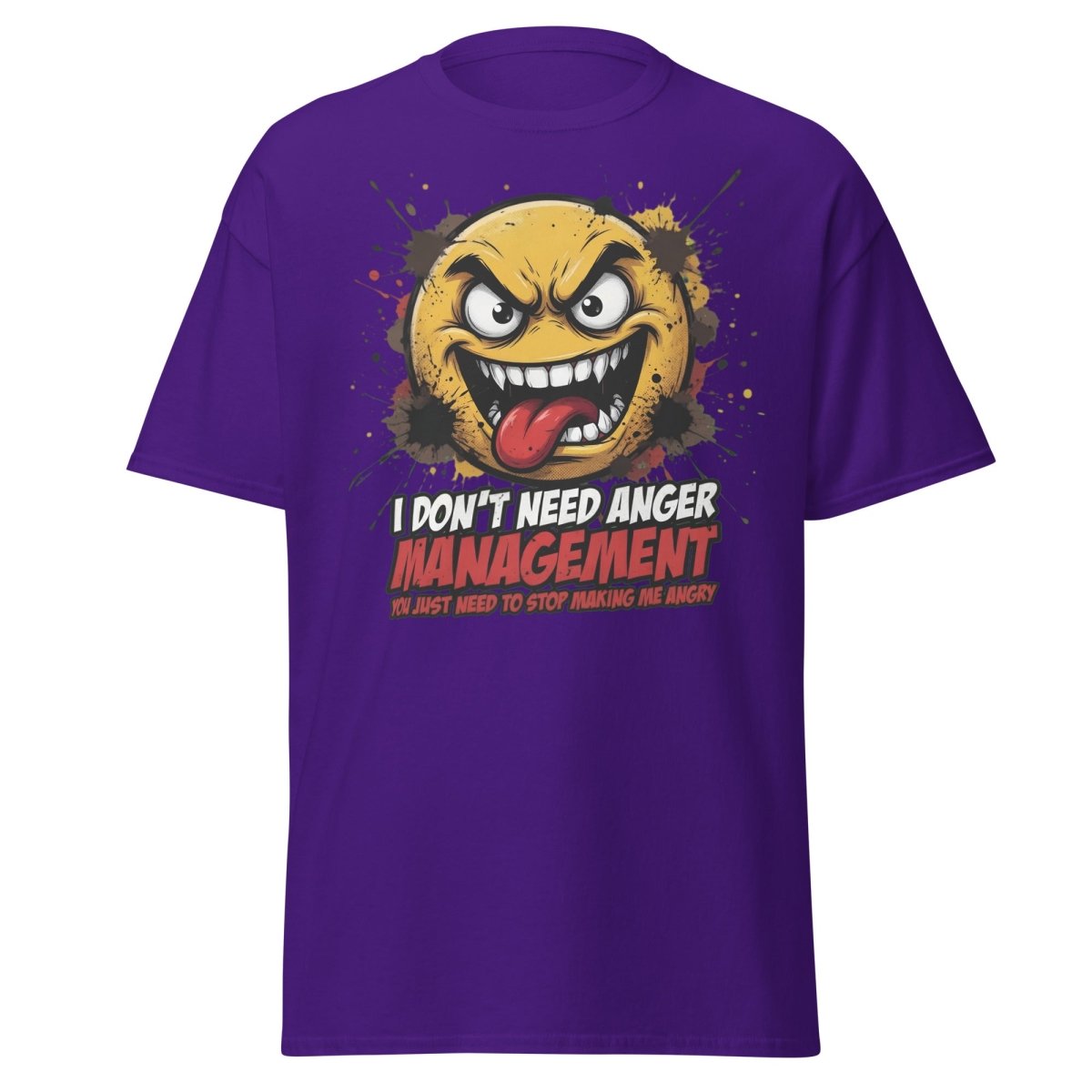 Anger Management Funny T-Shirt – Sarcastic Emoji Tee - Purple - TeeRipple