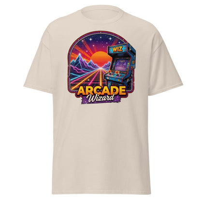 Arcade Wizard Retro 80s Neon T-Shirt | Vintage Arcade Tee - Natural - TeeRipple