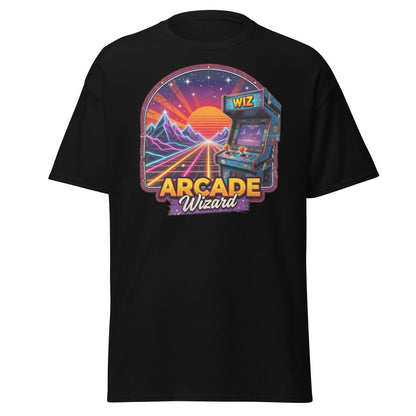 Arcade Wizard Retro 80s Neon T-Shirt | Vintage Arcade Tee - Black - TeeRipple