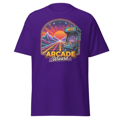 Arcade Wizard Retro 80s Neon T-Shirt | Vintage Arcade Tee - Purple - TeeRipple