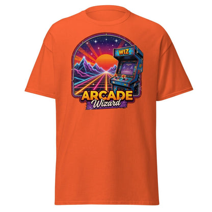 Arcade Wizard Retro 80s Neon T-Shirt | Vintage Arcade Tee - Orange - TeeRipple