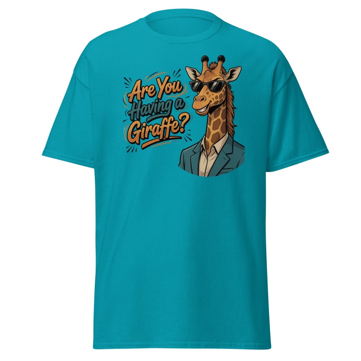 Are You Having a Giraffe? Funny Pun T-Shirt - Tropical Blue - TeeRipple
