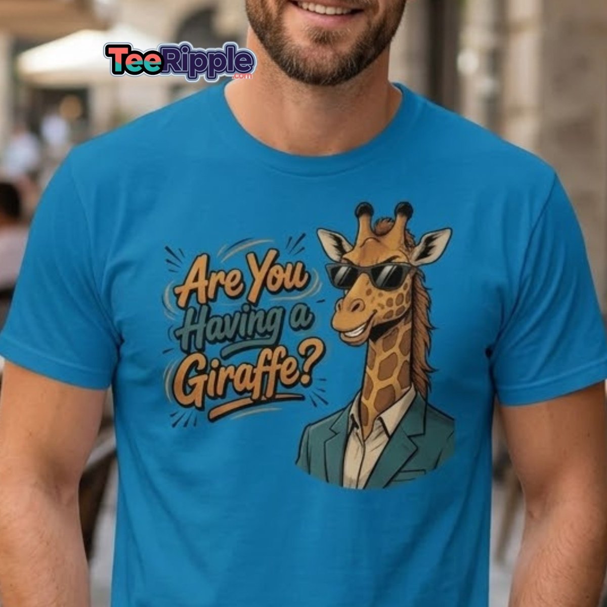 Are You Having a Giraffe? Funny Pun T-Shirt - Maroon - TeeRipple