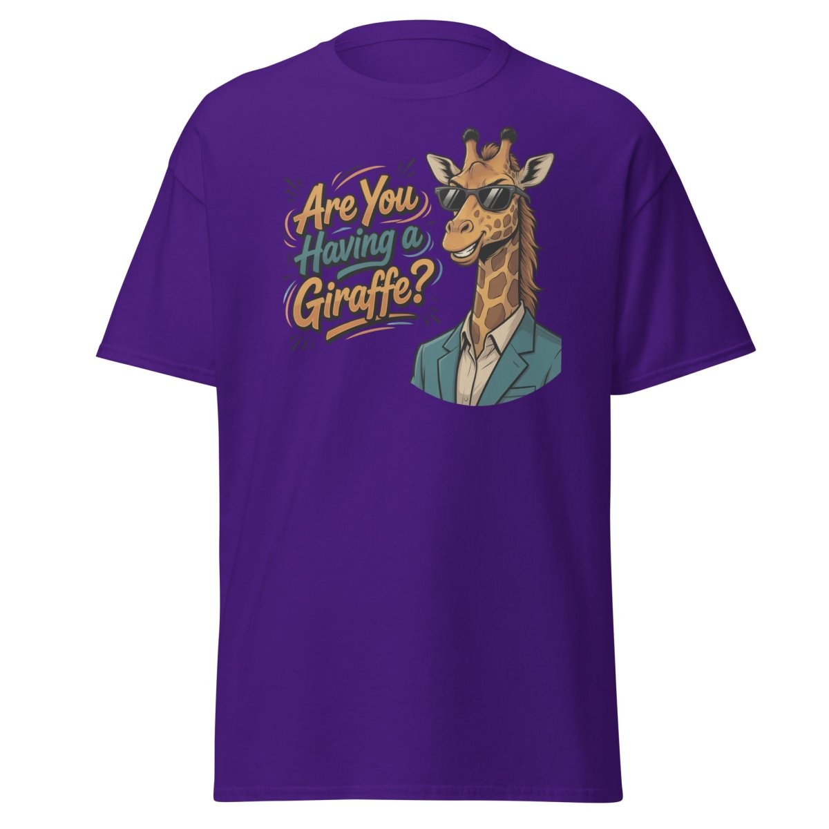 Are You Having a Giraffe? Funny Pun T-Shirt - Purple - TeeRipple