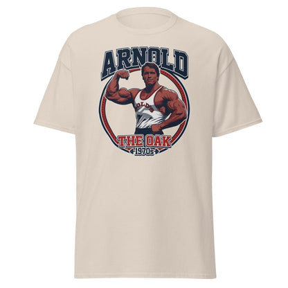 Arnold The Oak 1970s Vintage Bodybuilding T-Shirt - Natural - TeeRipple