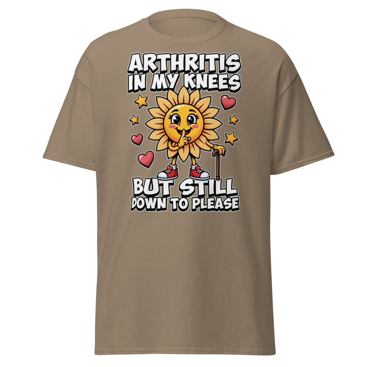 Arthritis In My Knees But Still Down To Please T-Shirt - Brown Savana - TeeRipple