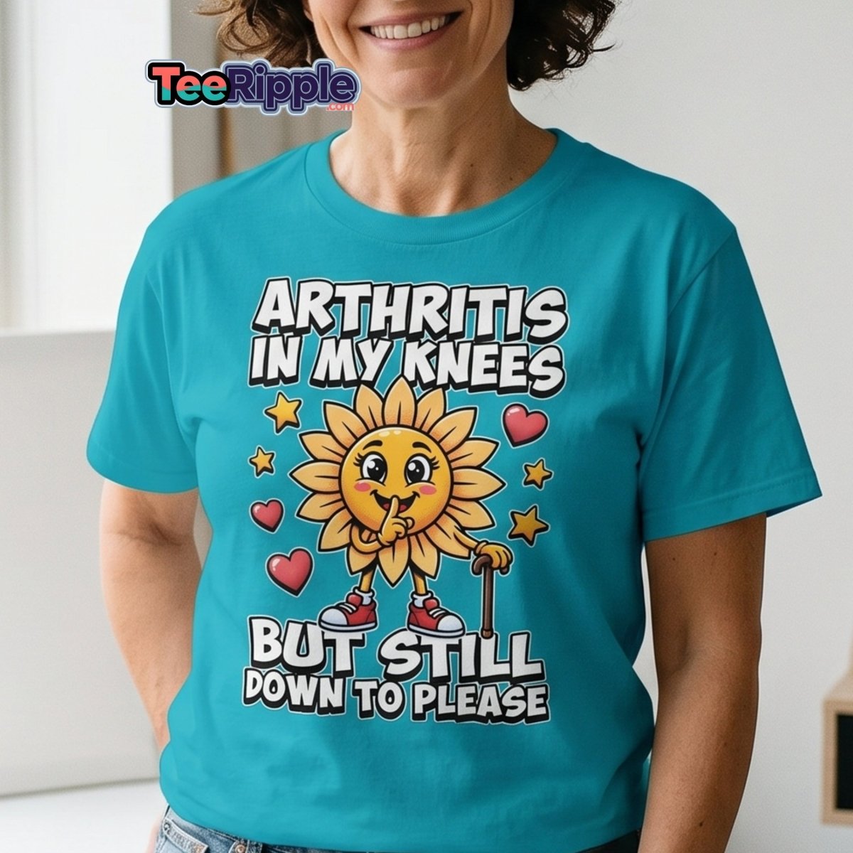 Arthritis In My Knees But Still Down To Please T-Shirt - Maroon - TeeRipple