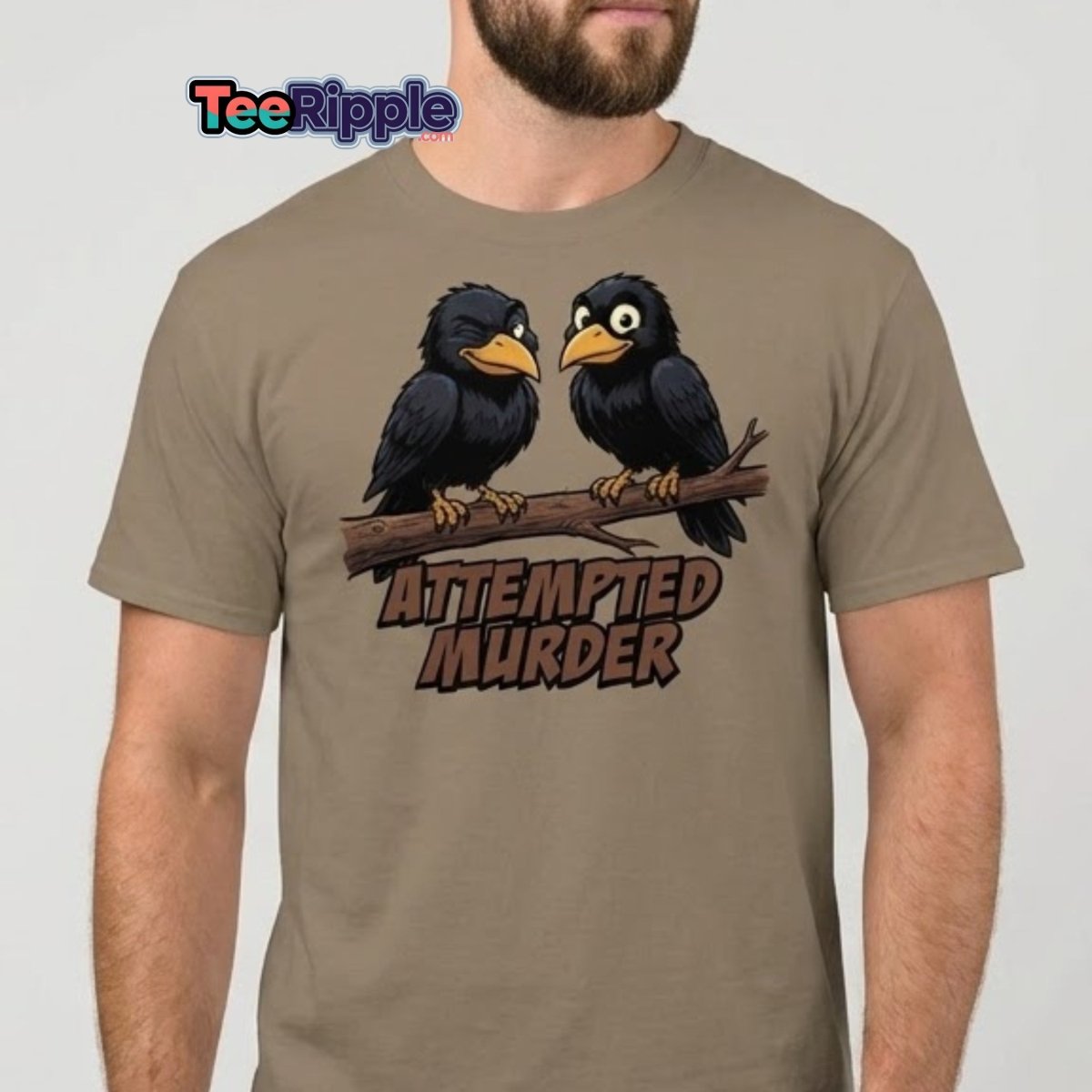 Attempted Murder Crows T-Shirt – Funny Bird Pun Tee - Maroon - TeeRipple