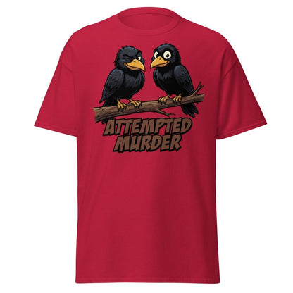 Attempted Murder Crows T-Shirt – Funny Bird Pun Tee - Cardinal - TeeRipple