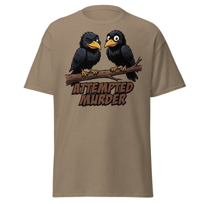 Attempted Murder Crows T-Shirt – Funny Bird Pun Tee - Brown Savana - TeeRipple