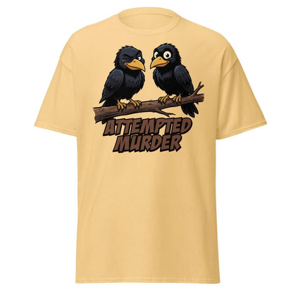 Attempted Murder Crows T-Shirt – Funny Bird Pun Tee - Yellow Haze - TeeRipple