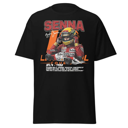 Ayrton Senna MP4/4 1988 McLaren F1 Racing T-Shirt - Black - TeeRipple