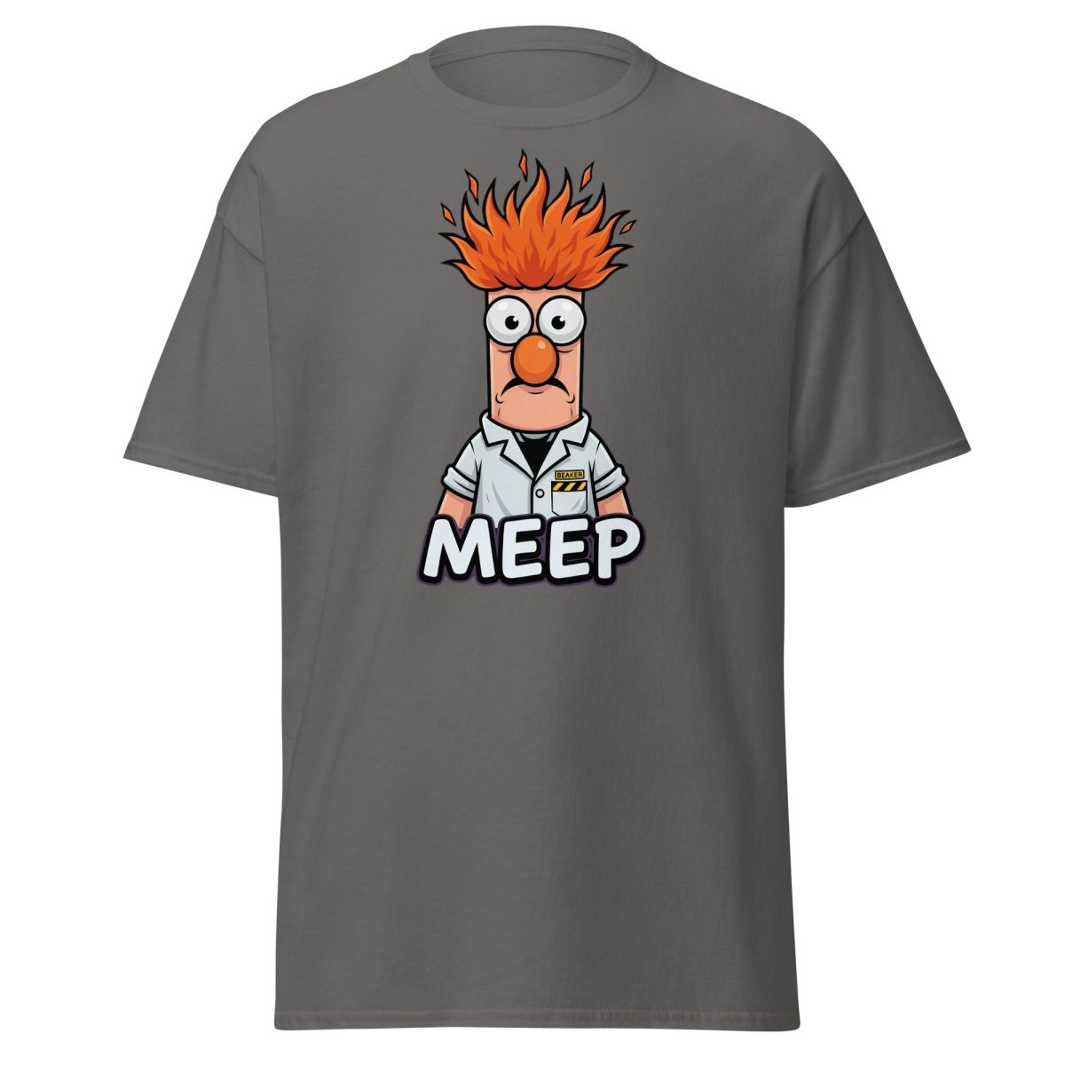 Beaker Muppet Meep T-Shirt – Funny Scientist Cartoon Tee - Charcoal - TeeRipple