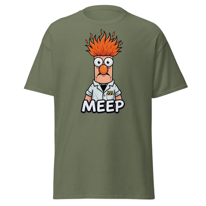 Beaker Muppet Meep T-Shirt – Funny Scientist Cartoon Tee - Military Green - TeeRipple