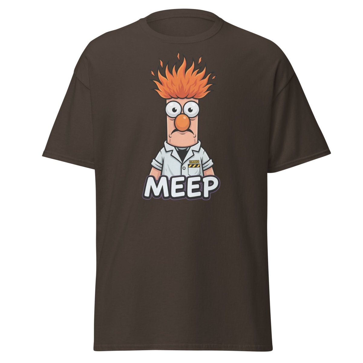 Beaker Muppet Meep T-Shirt – Funny Scientist Cartoon Tee - Dark Chocolate - TeeRipple