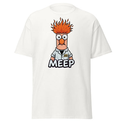 Beaker Muppet Meep T-Shirt – Funny Scientist Cartoon Tee - White - TeeRipple