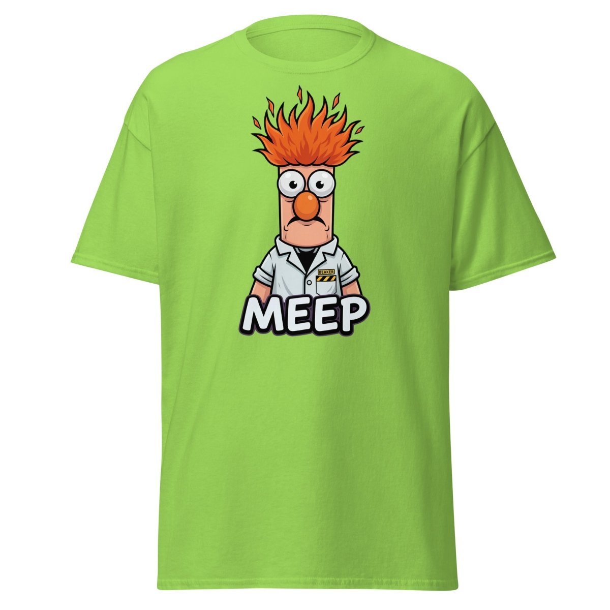 Beaker Muppet Meep T-Shirt – Funny Scientist Cartoon Tee - Lime - TeeRipple