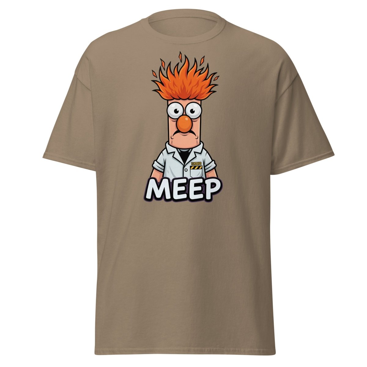 Beaker Muppet Meep T-Shirt – Funny Scientist Cartoon Tee - Brown Savana - TeeRipple