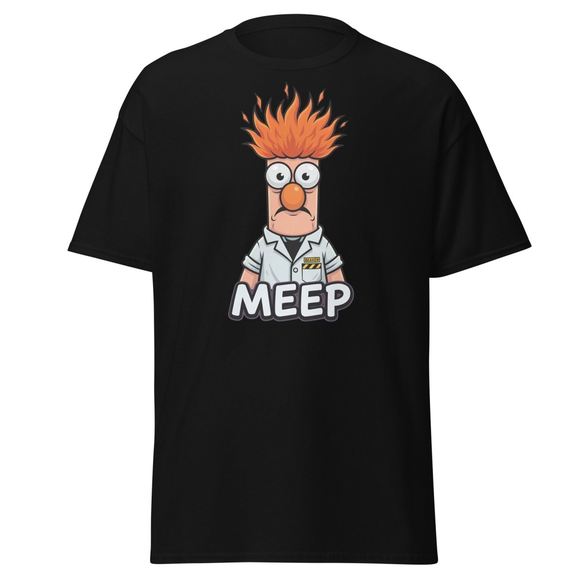 Beaker Muppet Meep T-Shirt – Funny Scientist Cartoon Tee - Black - TeeRipple