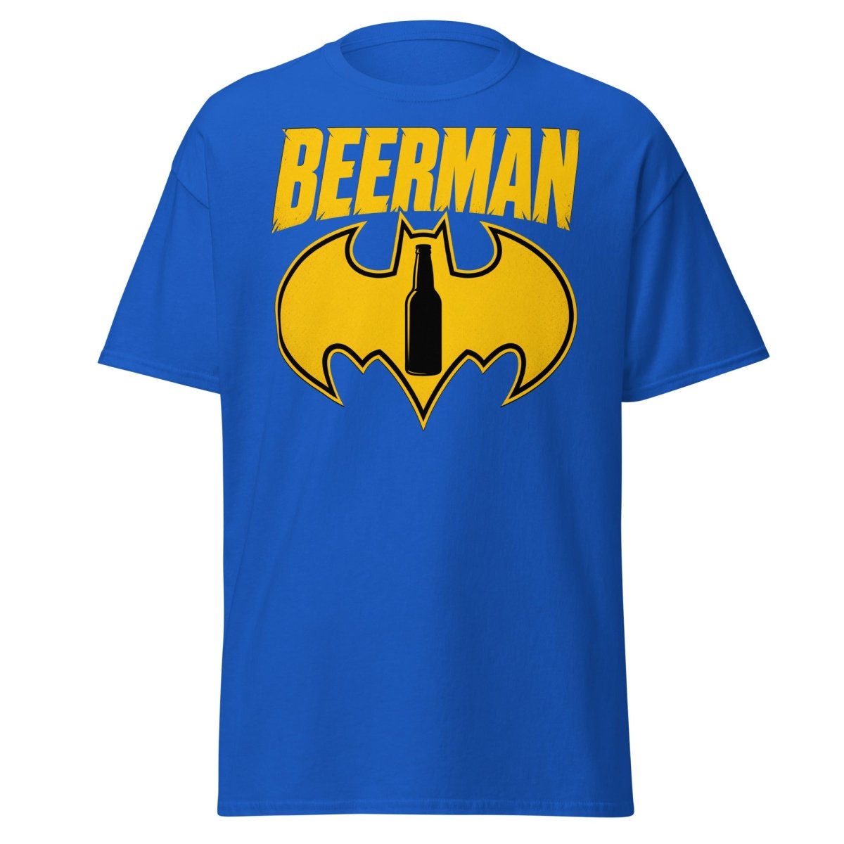 Beerman T-Shirt Funny Batman Beer Parody Superhero Tee - Royal - TeeRipple