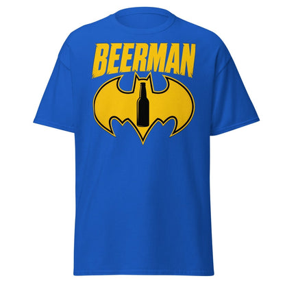 Beerman T-Shirt Funny Batman Beer Parody Superhero Tee - Royal - TeeRipple