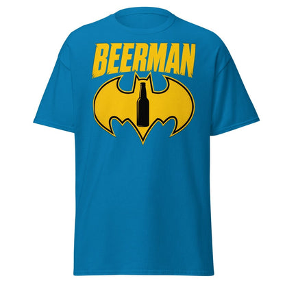 Beerman T-Shirt Funny Batman Beer Parody Superhero Tee - Sapphire - TeeRipple