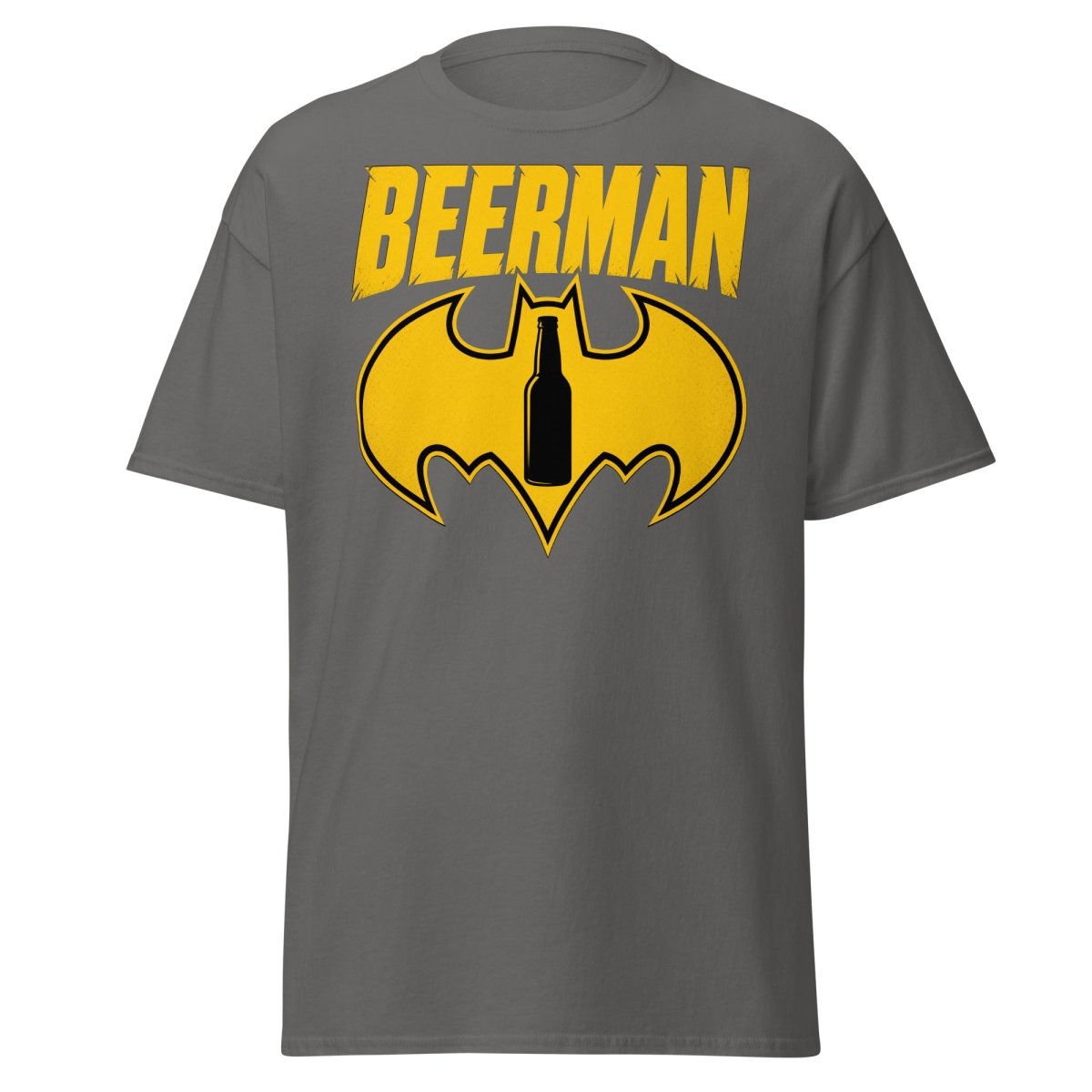 Beerman T-Shirt Funny Batman Beer Parody Superhero Tee - Charcoal - TeeRipple