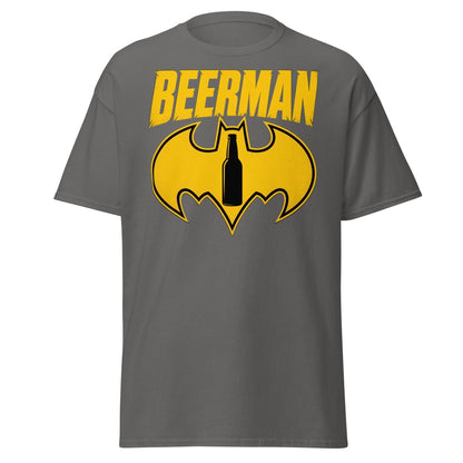 Beerman T-Shirt Funny Batman Beer Parody Superhero Tee - Charcoal - TeeRipple