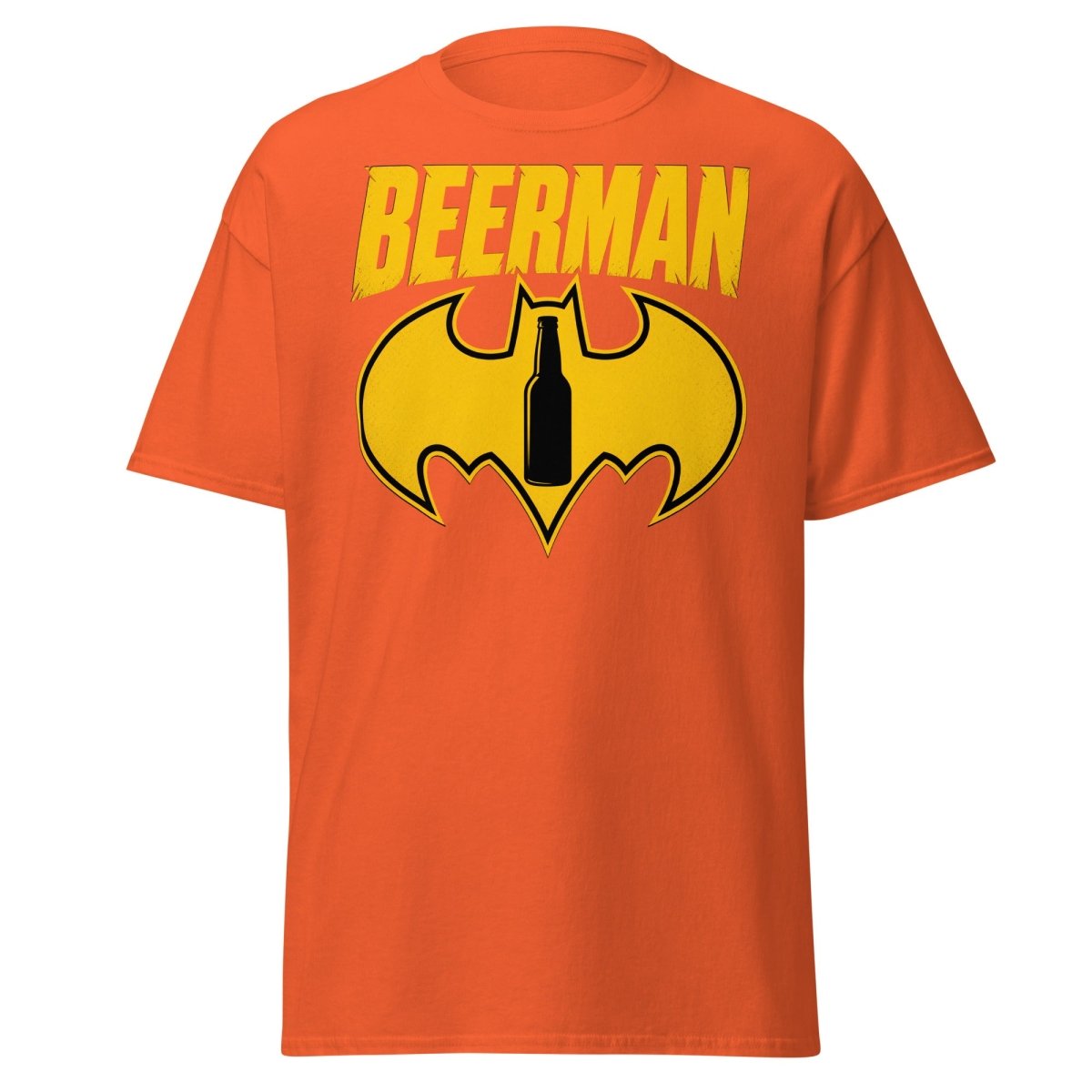 Beerman T-Shirt Funny Batman Beer Parody Superhero Tee - Orange - TeeRipple