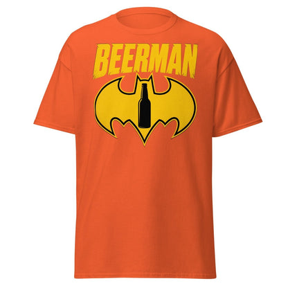 Beerman T-Shirt Funny Batman Beer Parody Superhero Tee - Orange - TeeRipple