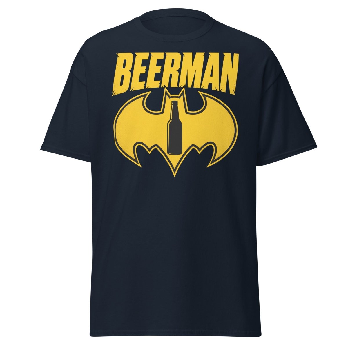 Beerman T-Shirt Funny Batman Beer Parody Superhero Tee - Navy - TeeRipple