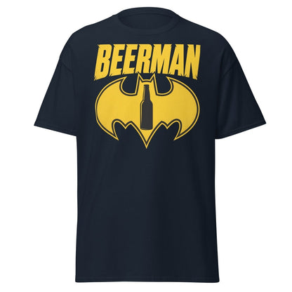 Beerman T-Shirt Funny Batman Beer Parody Superhero Tee - Navy - TeeRipple