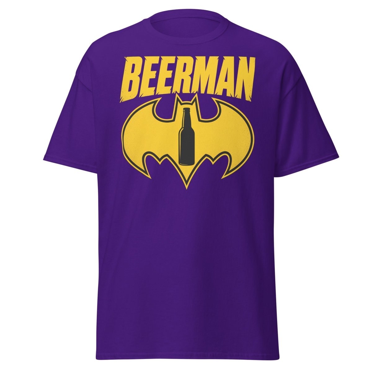 Beerman T-Shirt Funny Batman Beer Parody Superhero Tee - Purple - TeeRipple