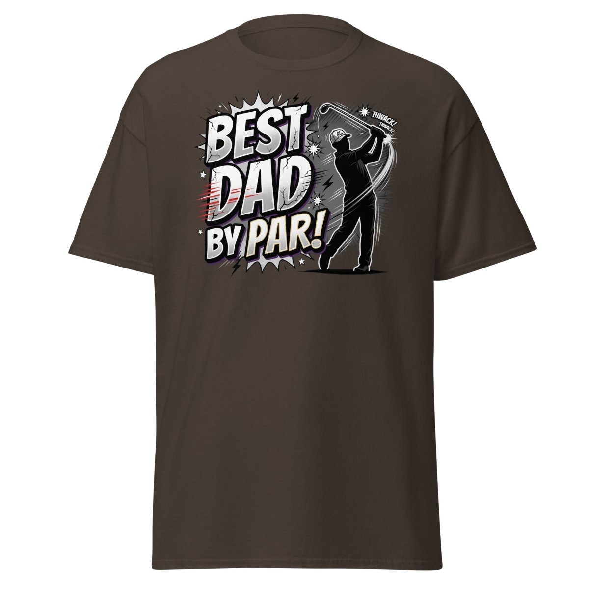 Best Dad By Par Golf T-Shirt - Funny Father's Day Gift - Dark Chocolate - TeeRipple